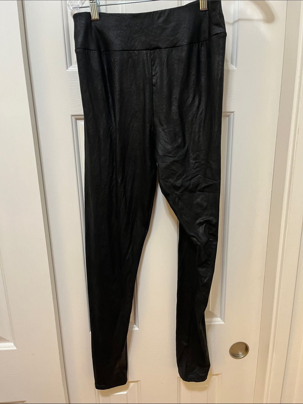 High-Rise Black Faux Leather Leggings